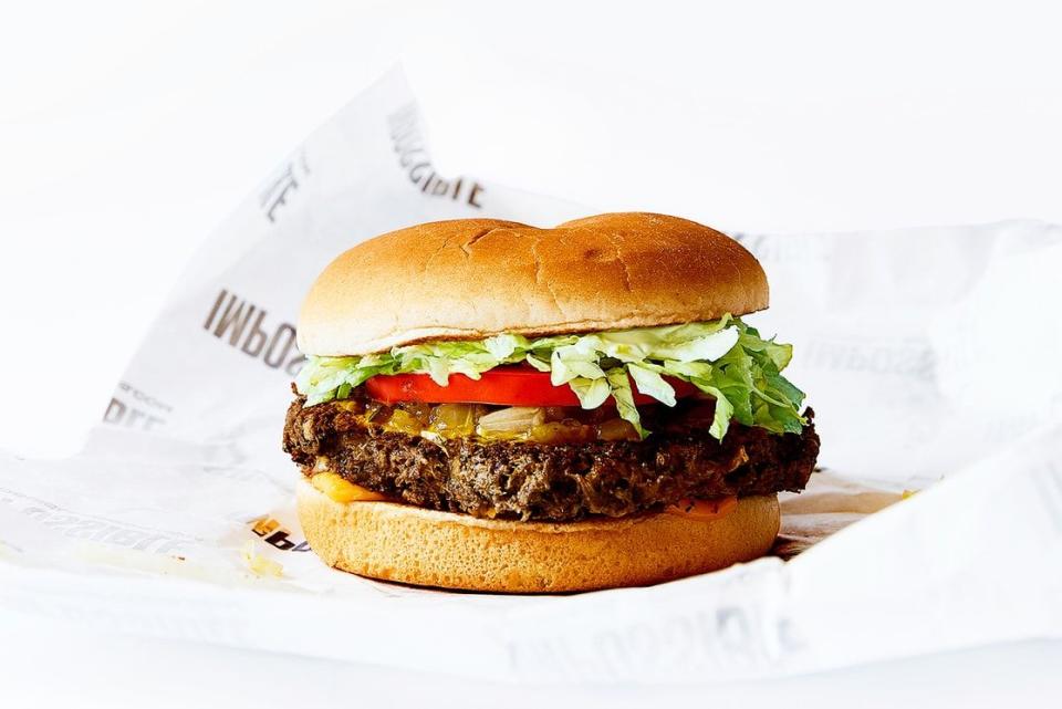 Fatburger's plant-based Impossible Burger.