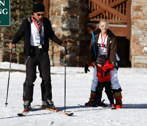 Gavin Rossdale, Gwen Stefani and son Kingston. Photo: Michael Buckner/Getty Images