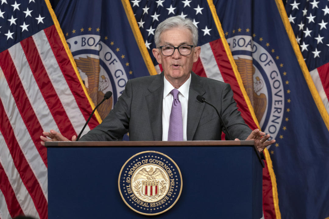 Federal Reserve Board Chairman Jerome Powell speaks during a news conference at the Federal Reserve Board Building Tuesday, Wednesday, July 31, 2024, in Washington. (AP Photo/Jose Luis Magana)