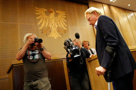Three-times Wimbledon champion Boris Becker arrives for a news conference where he is announced as German Tennis Federation's (DTB) new head of men's tennis in Frankfurt, Germany, August 23, 2017. REUTERS/Kai Pfaffenbach