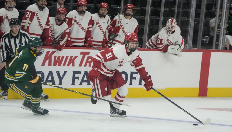 Sophomore forward Cruz Luicius has scored in five straight games for Wisconsin.