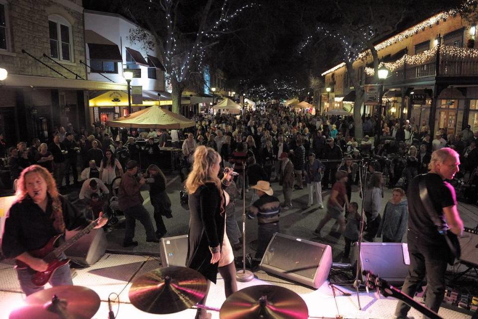 Revelers pack downtown Bradenton during a past New Year’s Eve celebration.