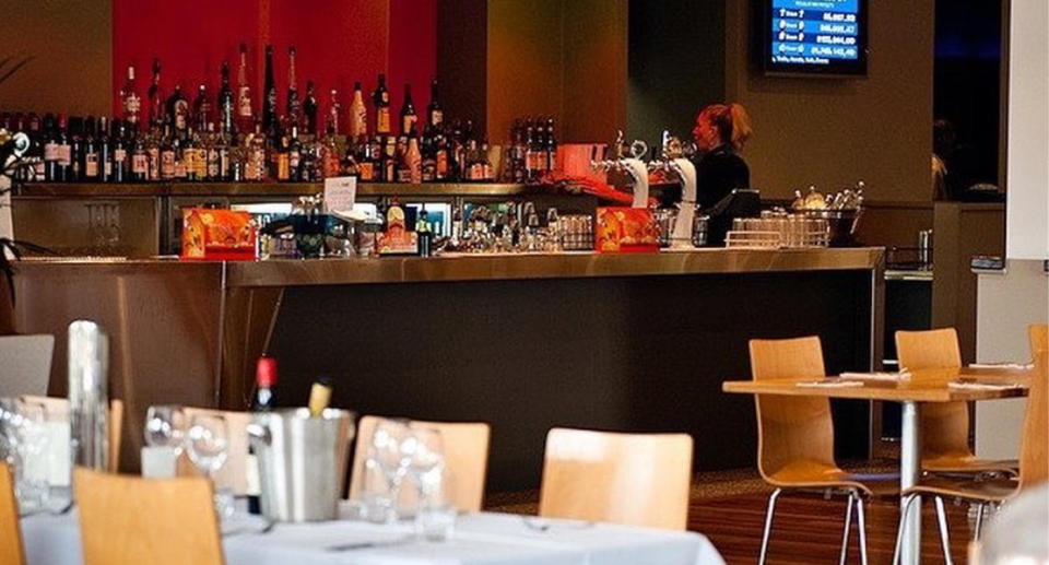 Cooroy Hotel's restaurant can be seen with the bar at the back.