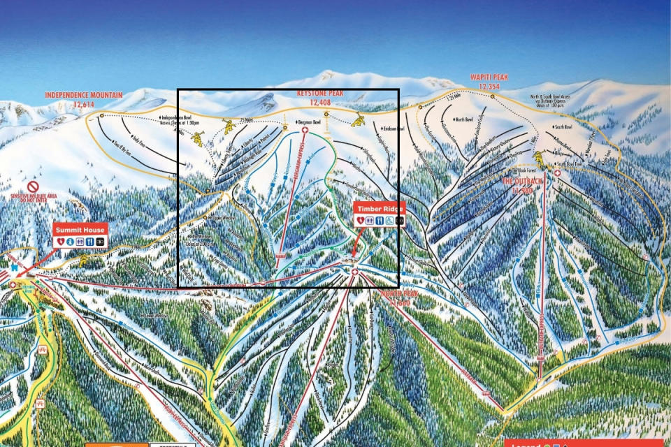 Bergman Express and Bergman Bowl on Keystone's new trail map<p>Keystone Resort</p>