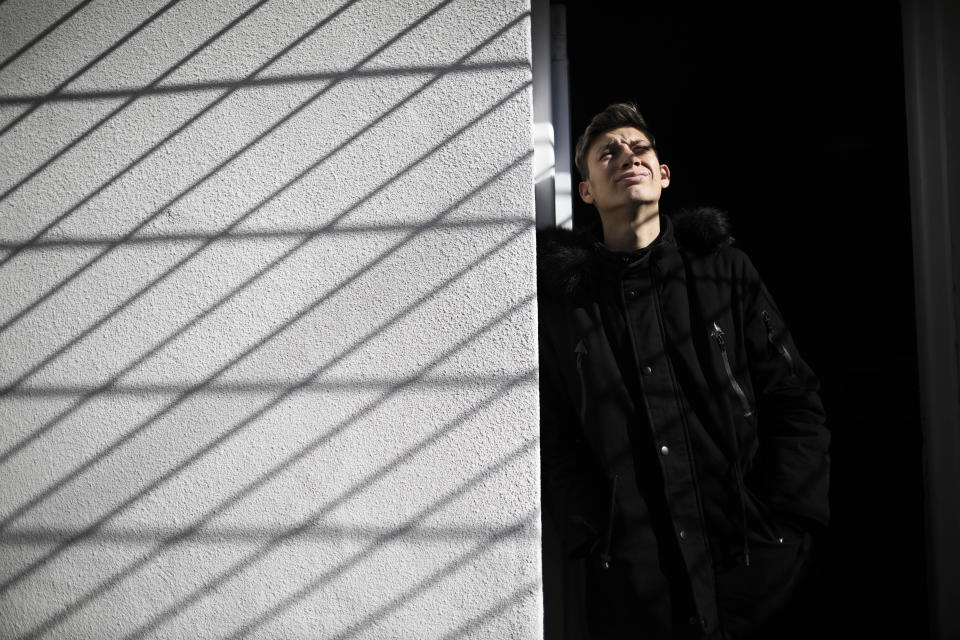 In this Aug. 1, 2019 photo, Ezequiel Villalonga, one of about 20 ex-students at the Antonio Próvalo School for Deaf and Hearing Impaired Children who say they were sexually abused, including cases of rape, by two Roman Catholic priests, poses for a portrait in Mendoza, Argentina. "Francis was very quiet about the abusive priests, but now the sentence is coming," said Villalonga referring to the Argentine pope and a trial for the two priests that starts Monday, Aug. 5. (AP Photo/Natacha Pisarenko)