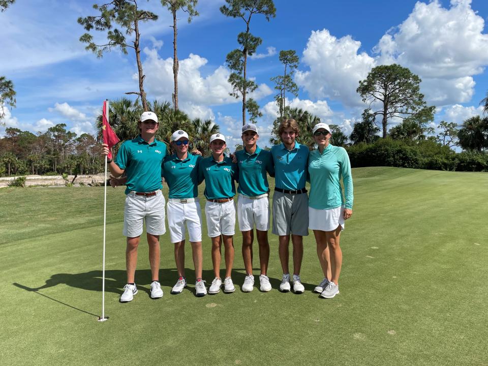 The Gulf Coast boys golf team won the 2022 CCAC title by shooting a school-record 15-under par at Valencia Country Club on Monday, Oct. 10.