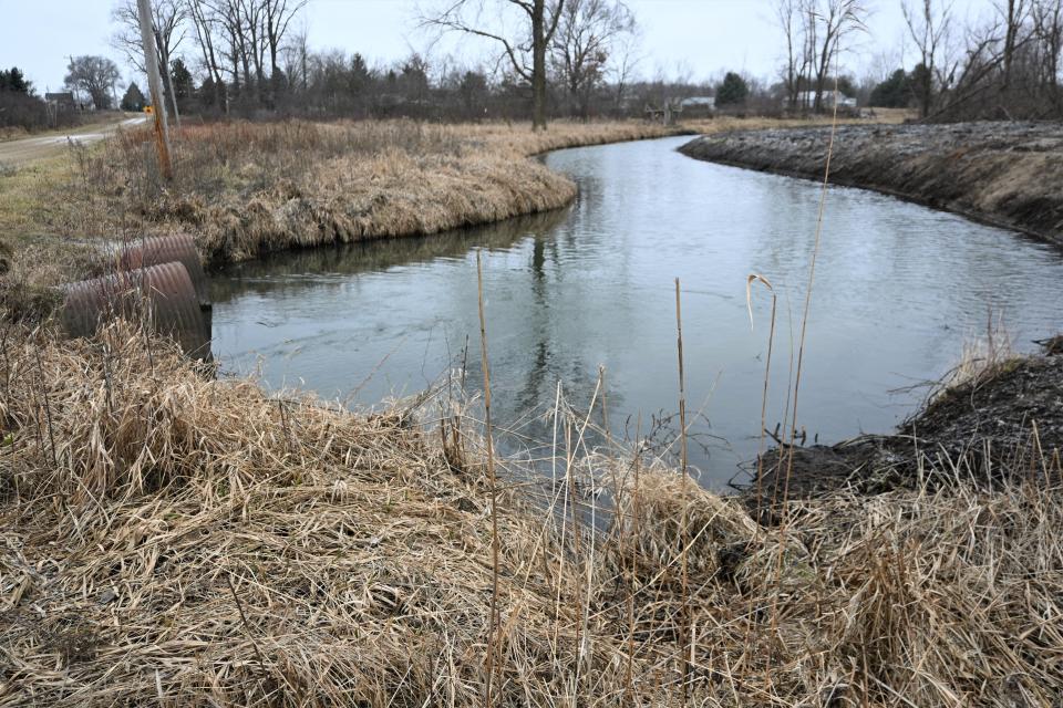 Prairie River as it flows northwest from Slisher road.