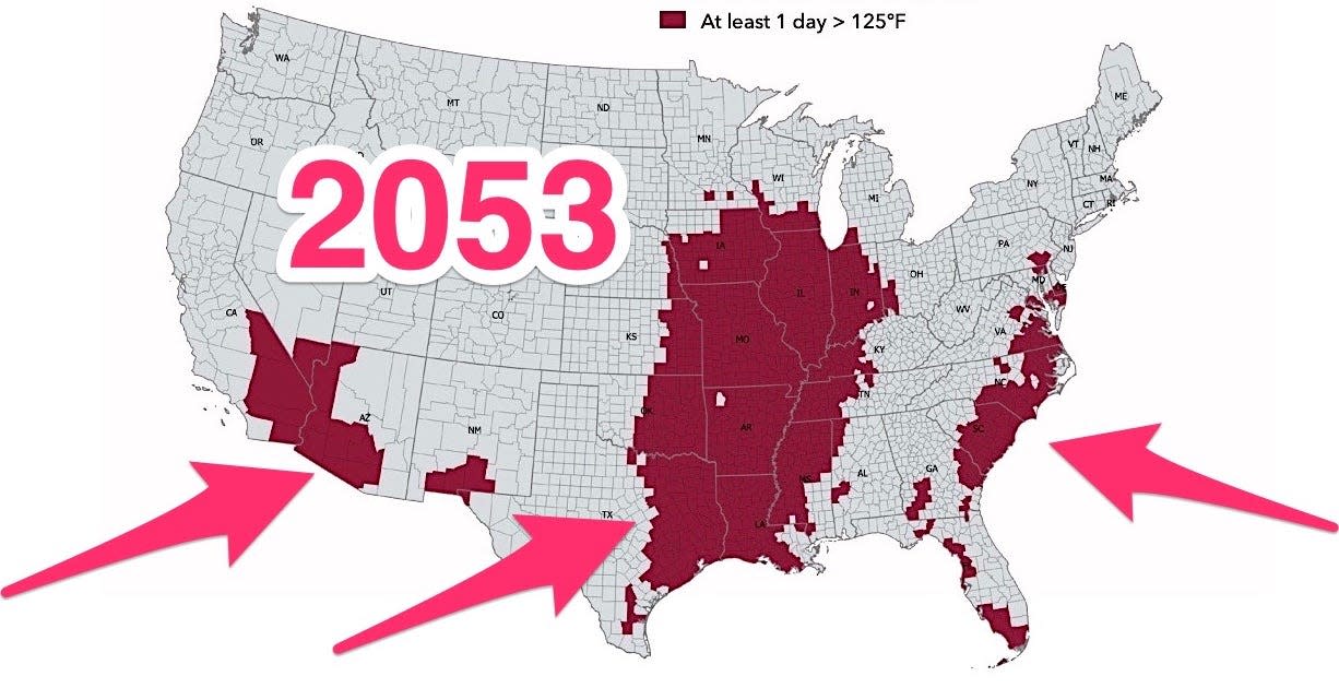 us heat map shows belts across southwest central and southeast