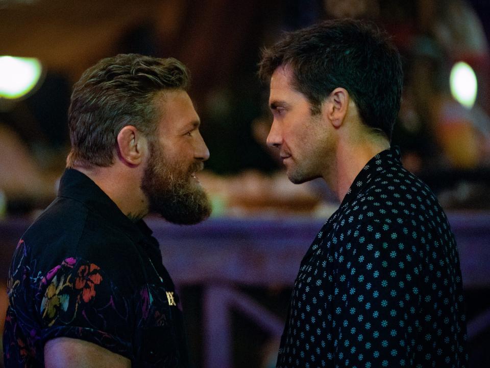 Jake Gyllenhaal and Conor McGregor in "Road House"
