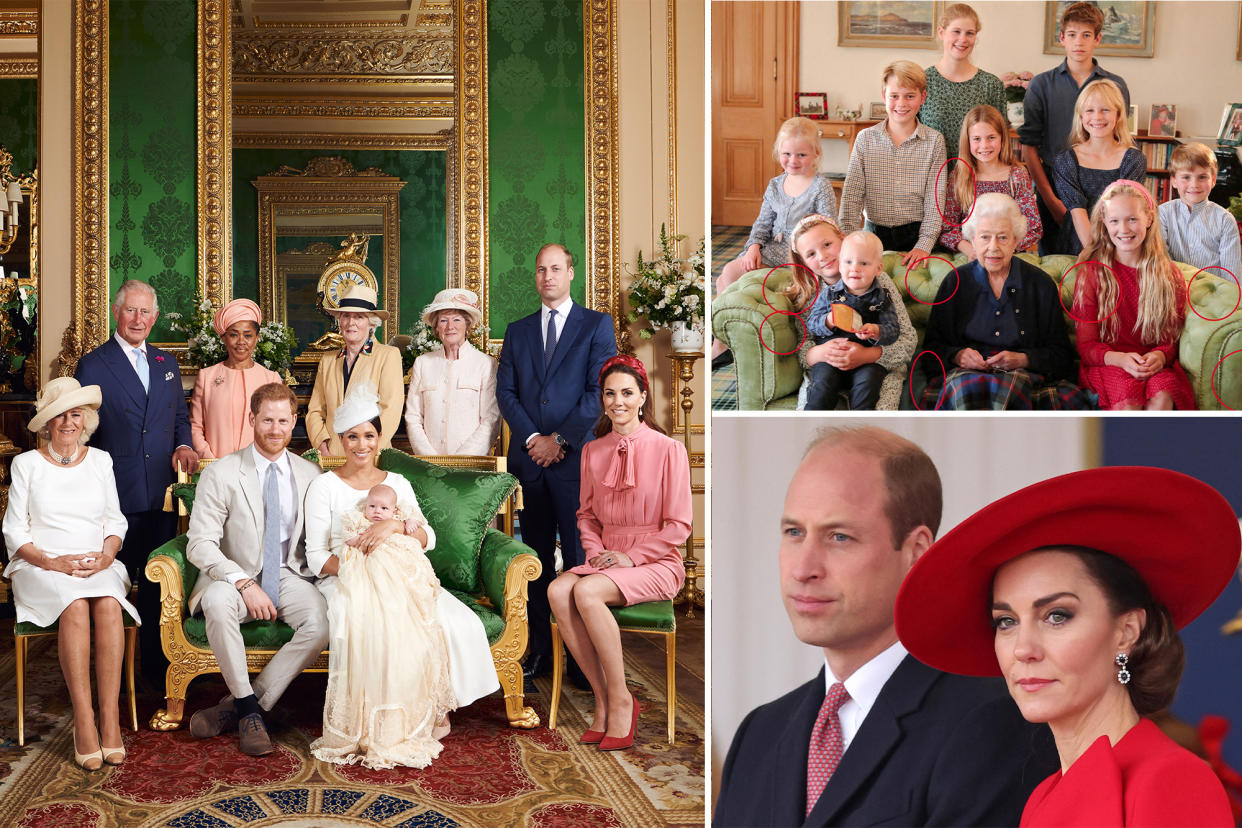 Getty Images has put out a note saying an official family portrait from Prince Archie's christening (left) taken at Windsor Castle in 2019 has been 