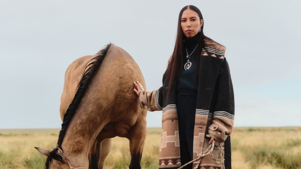 Glasses' collection features 32 pieces total, in colors "inspired by her homeland on Navajo Nation," the brand said. - Ryan RedCorn/Courtesy Ralph Lauren