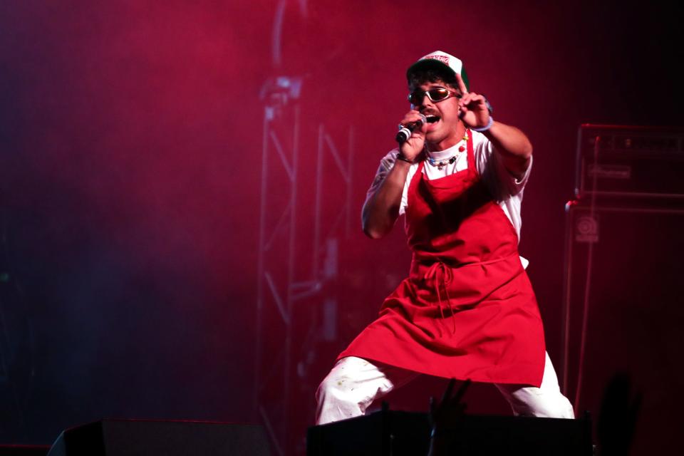 Eddie Zuko performs inide the Sonora tent during the Coachella Valley Music and Arts Festival in Indio, Calif., on Sunday, April 14, 2024.