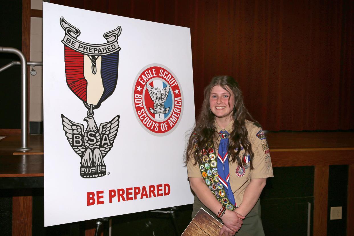 Anna Sommers, 16, of Williston, earned her Eagle Scout award at her Board of Review on Aug. 3, 2022 -- 45 minutes before her brother Benjamin passed his review to also earn the rank of Eagle Scout.