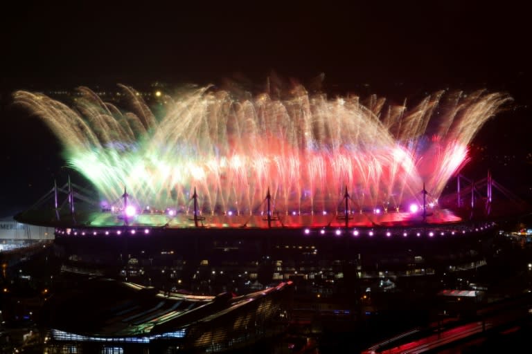 Feu d'artifice lors de la cérémonie de clôture des Jeux Paralympiques au Stade de France le 8 septembre 2024 (Ian LANGSDON)