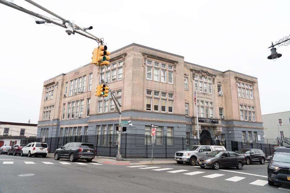 A riot-like melee involving more than a dozen teenagers broke out in the cafeteria at Paterson’s alternative education high school, Moody Academy, on Tuesday