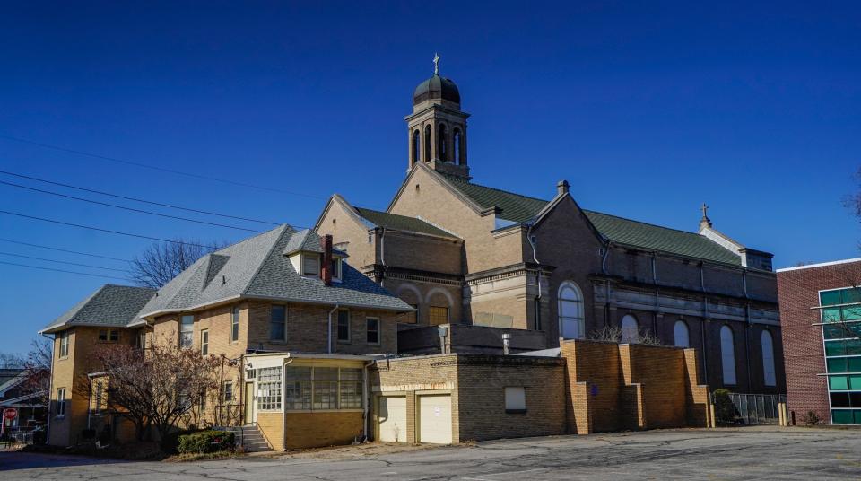 The shuttered Holy Cross Parish on Wednesday, Nov. 29, 2023. The complex includes the also shuttered Holy Cross Central Catholic School and other buildings.