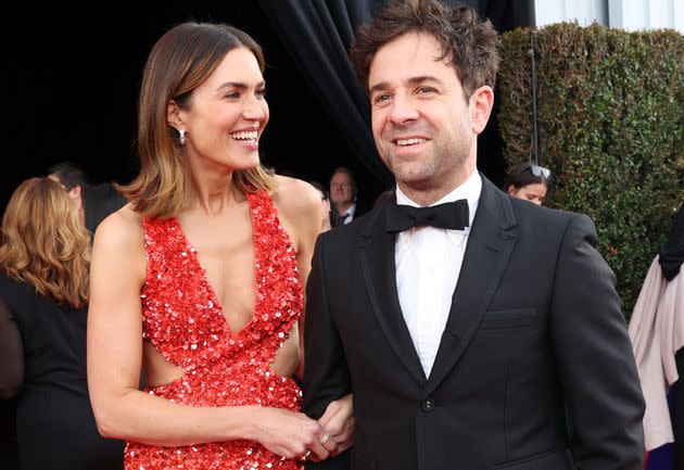 "This Is Us" star Mandy Moore, who was previously married to singer Ryan Adams, wedded Taylor Goldsmith, lead singer of the band Dawes, in 2018. <span class="copyright">Monica Schipper/GA via Getty Images</span>