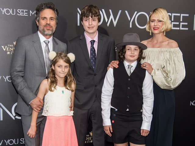 <p>Gilbert Carrasquillo/FilmMagic</p> Mark Ruffalo and his wife, Sunrise Coigney, with their kids Odette Ruffalo, Keen Ruffalo and Bella Ruffalo at the 'Now You See Me 2' World Premiere in June 2016 in New York City