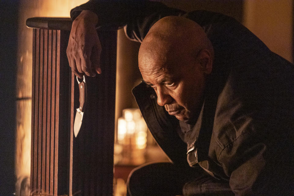 This image released by Sony Pictures Entertainment shows Denzel Washington in a scene from "The Equalizer 3." (Stefano Montesi/Sony Pictures Entertainment via AP)