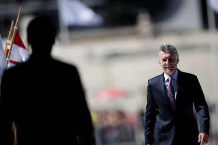 Argentine's President Mauricio Macri arrives for a meeting with Brazil's President Jair Bolsonaro ate the Planalto Palace in Brasilia, Brazil January 16, 2019. REUTERS/Ueslei Marcelino