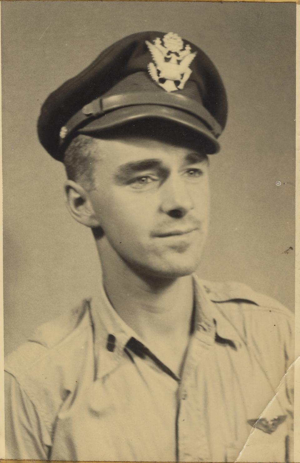 Roger Smith pictured around late 1944 or early 1945 while stationed in Italy during World War II. Smith served as a glider pilot and co-pilot on C-47s during the war. He retired from the Air Force as a major in 1970.