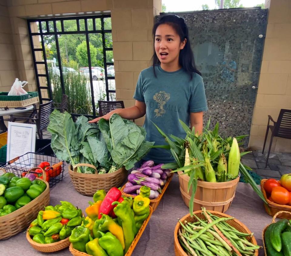 Tenaya Stecker with The Food Mill’s mobile farmers market operates a mobile market at the Patriot Pointe Senior Residences at 3725 Chapman Way in Columbus, Georgia. 08/08/2022