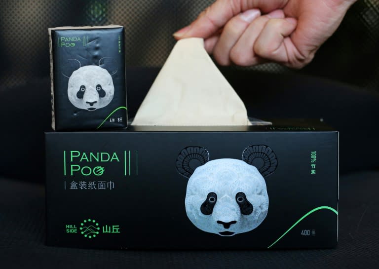 Panda faeces and food debris are being recycled into toilet paper and napkins for a 'panda poo' product line