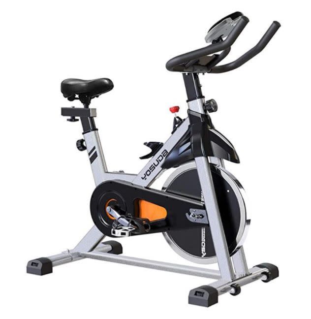 <p><strong>Yosuda</strong></p><p>amazon.com</p><p><strong>$339.99</strong></p><p><a href="https://www.amazon.com/YOSUDA-Indoor-Cycling-Bike-Stationary/dp/B07D528W98?tag=syn-yahoo-20&ascsubtag=%5Bartid%7C10054.g.34313481%5Bsrc%7Cyahoo-us" rel="nofollow noopener" target="_blank" data-ylk="slk:Buy;elm:context_link;itc:0;sec:content-canvas" class="link ">Buy</a></p>