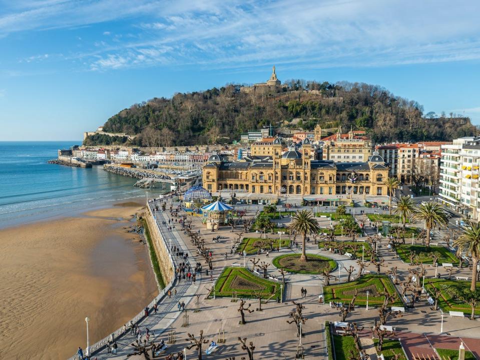 An aerial view of part of San Sebastian, Spain.