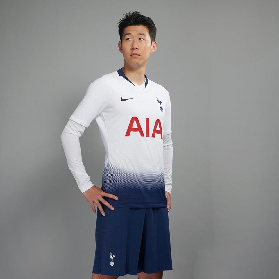 Heung-min Son models Spurs’ new home kit