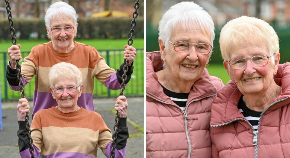 Identical twins Margaret and Maureen Beckwith have shared their lives together for 83 years, often dressing the same. (Getty Images)