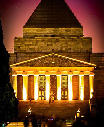 The Shrine of Remembrance in Melbourne before the dawn service. Source: Billy Foster.