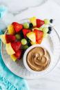 <p>The fruit and chocolate combo strikes again - just in kebab-form. Believe it or not, this creamy dip is made from cashews, non-dairy milk, and cocoa powder.</p><p><strong>Get the recipe at <a rel="nofollow noopener" href="https://ohmyveggies.com/fruit-kebabs/" target="_blank" data-ylk="slk:Oh My Veggies.;elm:context_link;itc:0;sec:content-canvas" class="link ">Oh My Veggies.</a></strong></p>