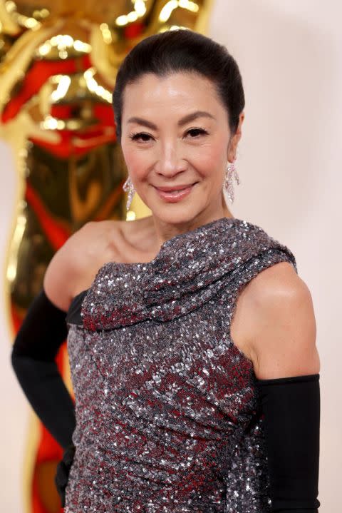 HOLLYWOOD, CALIFORNIA – MARCH 10: Michelle Yeoh attends the 96th Annual Academy Awards on March 10, 2024 in Hollywood, California. (Photo by Mike Coppola/Getty Images)