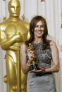 FILE - In this March 7, 2010 file photo, director Kathryn Bigelow poses backstage with the Oscar for best achievement in directing for "The Hurt Locker" at the 82nd Academy Awards in Los Angeles. Bigelow was the first and only woman to win an Oscar for best director. (AP Photo/Matt Sayles, File)