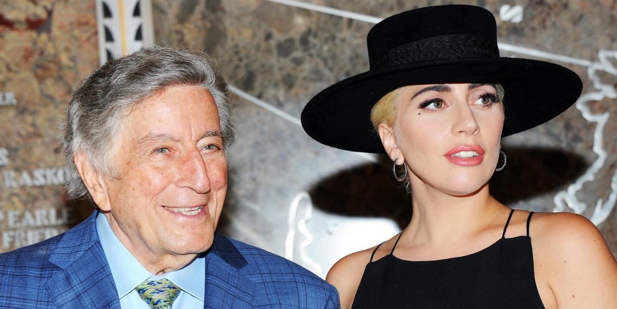 lady gaga tony bennett light the empire state building in honor of bennett's 90th birthday