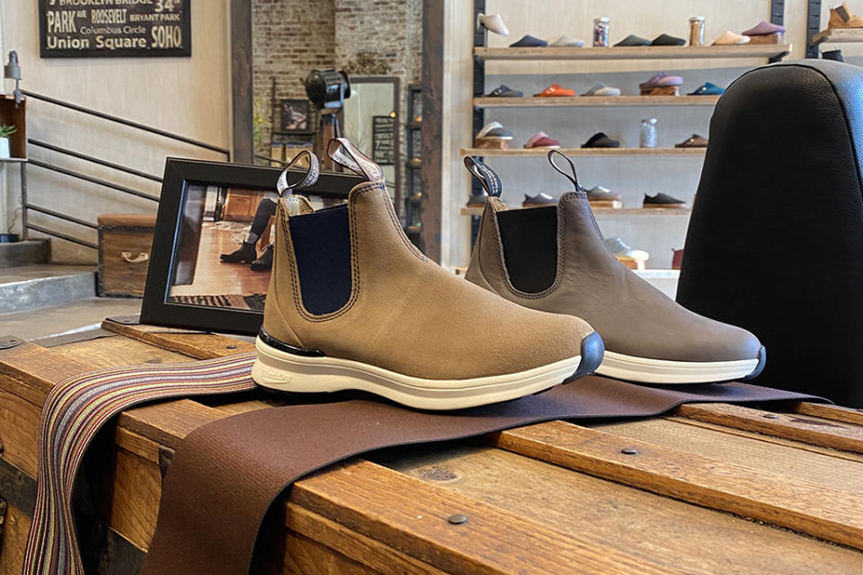 Two colorways from the Blundstone Active Series, which are stocked at DNA Footwear in Brooklyn, NY. - Credit: Peter Verry