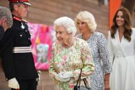 The Queen, the Duchess of Cornwall and the Duchess of Cambridge attend an event at the Eden Project in celebration of The Big Lunch initiative during the G7 summit in Cornwall