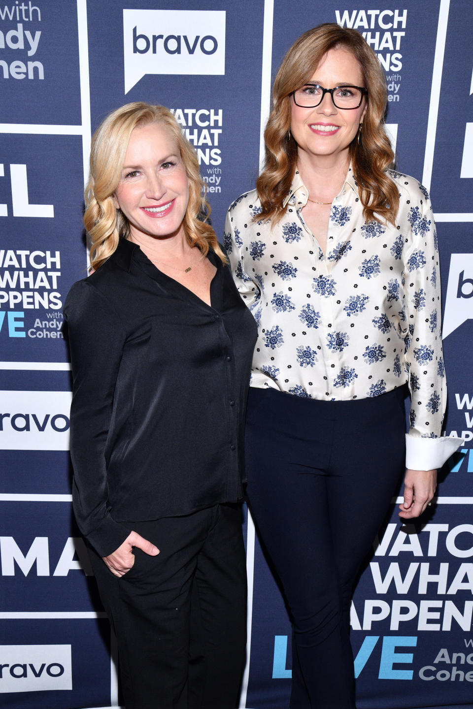 WATCH WHAT HAPPENS LIVE WITH ANDY COHEN -- Episode 16165 -- Pictured: (l-r) Angela Kinsey, Jenna Fischer -- (Photo by: Charles Sykes/Bravo/NBCU Photo Bank via Getty Images)