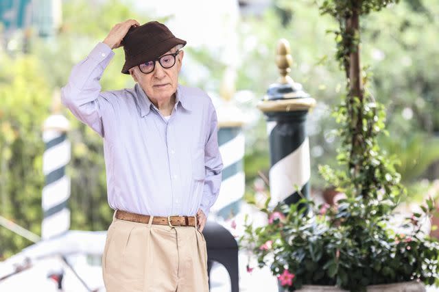 <p>Alessandra Benedetti - Corbis/Corbis via Getty Images</p> Woody Allen is seen arriving at the 80th Venice International Film Festival 2023 on September 04, 2023 in Venice, Italy