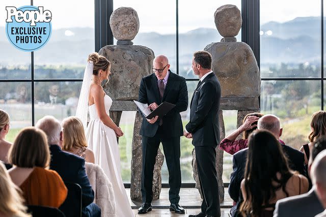 <p>Joey Carman Photography/@joeycarman</p> Chris Harrison and Lauren Zima at their Oct. 14 wedding in Napa Valley, California