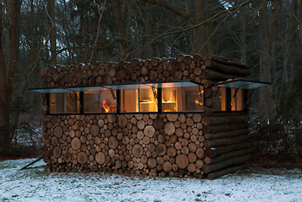 Hidden Log Cabin Office