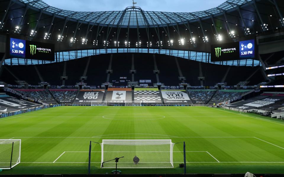 General view inside the stadium prior to the Premier League match between Tottenham Hotspur and Manchester City at Tottenham Hotspur Stadium on November 21, 2020 in London, England. Sporting stadiums around the UK remain under strict restrictions due to the Coronavirus Pandemic as Government social distancing laws prohibit fans inside venues resulting in games being played behind closed doors. - GETTY IMAGES