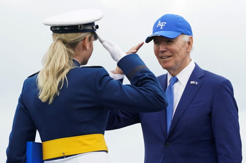 Graduation ceremony at the Air Force Academy in Colorado Springs