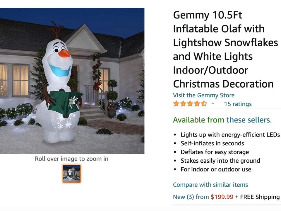 olaf inflatable
