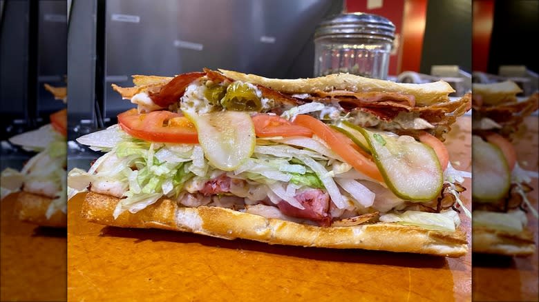 snarf's sub with toppings