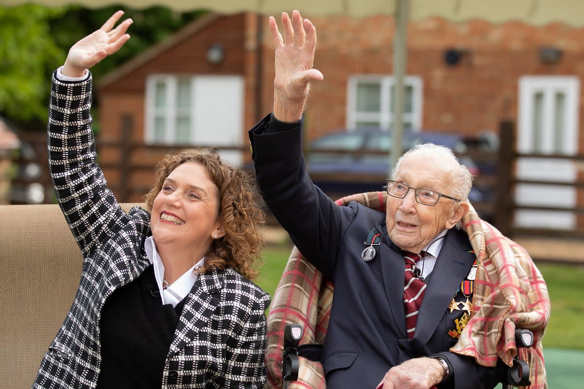 Captain Tom Moore, veteran and viral fundraiser, and his daughter Hannah Ingram-Moore (Getty)