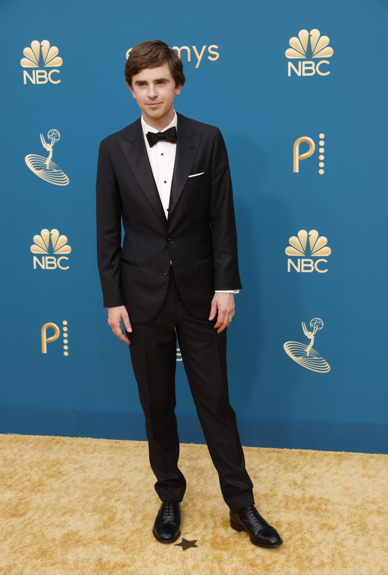 LOS ANGELES, CALIFORNIA - SEPTEMBER 12: 74th ANNUAL PRIMETIME EMMY AWARDS -- Pictured: (l-r) Freddie Highmore arrives to the 74th Annual Primetime Emmy Awards held at the Microsoft Theater on September 12, 2022. -- (Photo by Trae Patton/NBC via Getty Images)