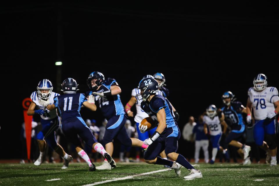 Waldwick wide receiver Bryce Hamilton finds the open field against Wood-Ridge.