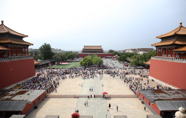 BEIJING, CHINA - JULY 07: Tourists visit the Forbidden City on July 7, 2019 in Beijing, China.  / Credit: Visual China Group via Getty Images/Visual China Group via Getty Images